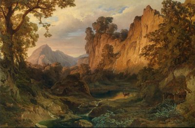 Romantisch Landschap in het Avondlicht door Edmund von Wörndle